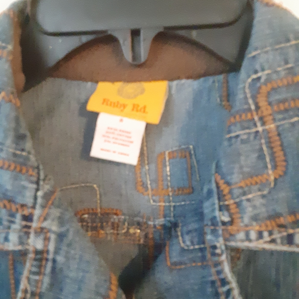 Ruby Rd. Retro Jean Vest sz 8 - Picture 6 of 7